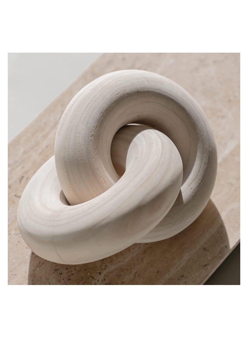 AL RAID 2 Link Coffee Table Decor Presentable Knot Chain Decor for Living Room Fashionable and Modern House Decorations Pure Hand Carved Natural Wood Decor for Bedroom Farmhouse - Image 1