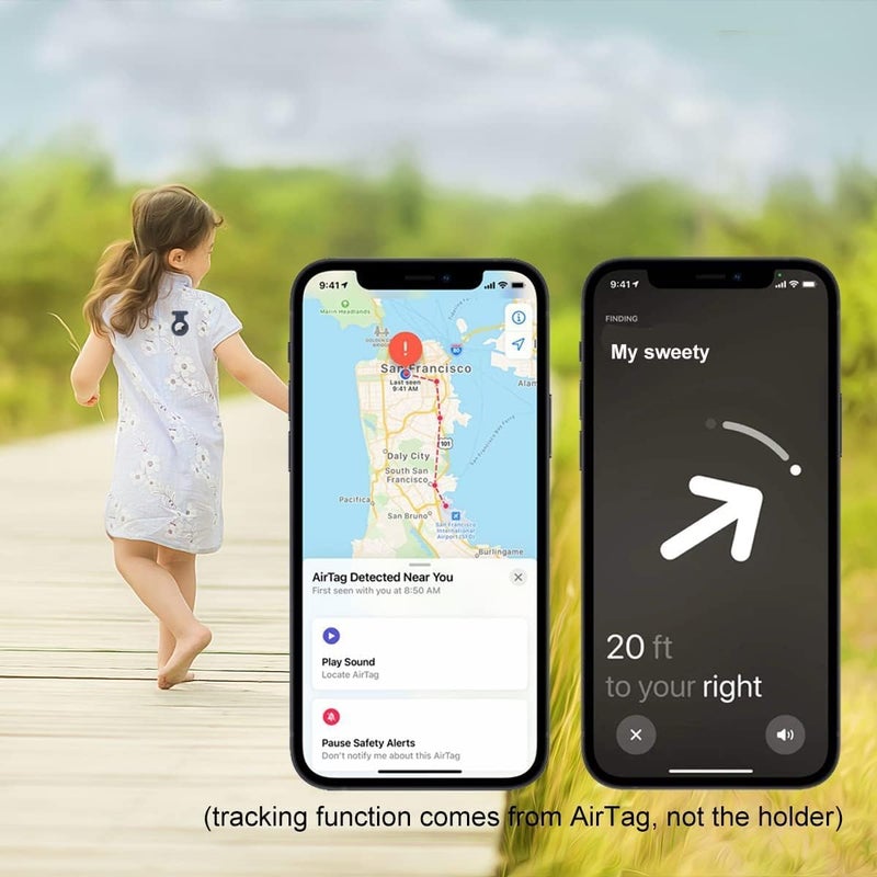 ميكينج تك حامل مع دبوس بروش لـ AirTag، مخفي لعلبة AirTag للملابس، مناسب للأطفال وكبار السن، بديل أفضل لإكسسوارات AirTag مثل القلادة، السوار، الإسورة، الساعة (عبوة من قطعتين) - Image 4