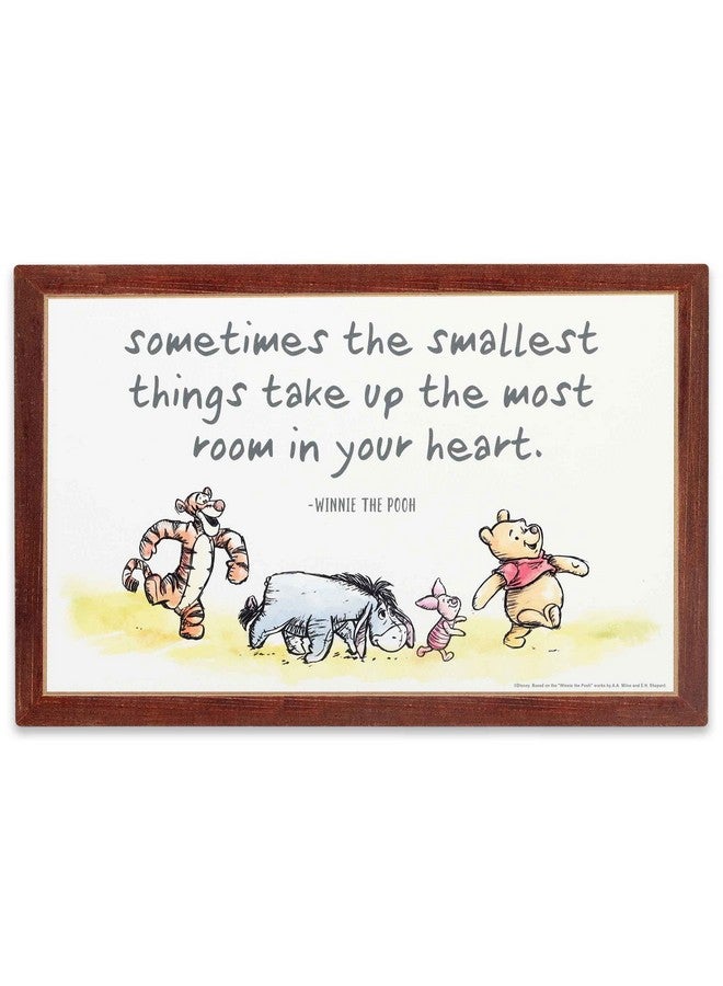 Open Road Brands Disney Winnie the Pooh Room in Your Heart Nostalgic Wood Wall Decor For Nursery, Bedroom or Play Room - Image 1