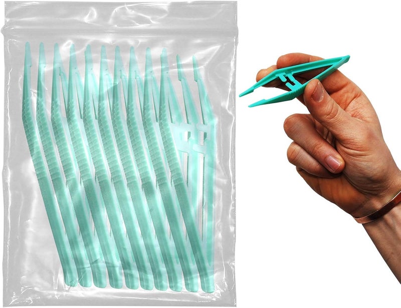 Qualicare 50 Pack Qualicare 125cm Medical First Aid Disposable Plastic Forceps Tweezers - Image 1
