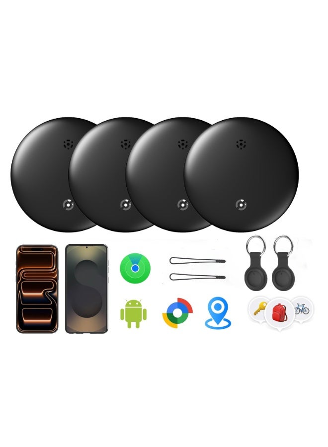 Air Tracker Tags for Android or iOS, Dual System Air Smart Tags-4 Pack, Compatible with iOS Find My or Google'S Find Hub App, Bluetooth Tracker Tag Item Finder for Keys,Luggages,Backpack,Wallet - Image 1