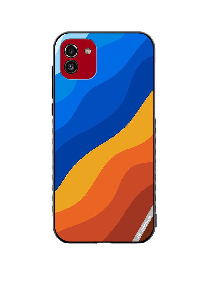 VR CREATIVE Protective Case Cover For Samsung Galaxy A03 Multicolor Waves Design - Image 1