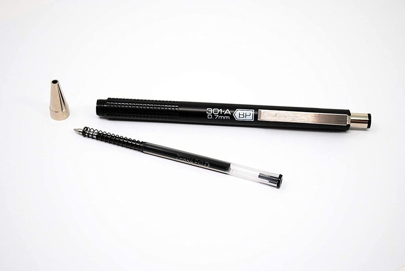 Zebra Pen F-301A Retractable Ballpoint Pen, Premium Blue Metal Barrel, Fine Point, 0.7mm, Black Ink, 2-Pack - Image 2