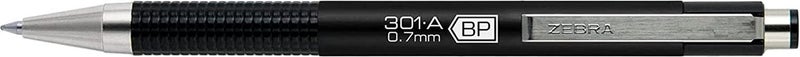 Zebra Pen F-301A Retractable Ballpoint Pen, Premium Blue Metal Barrel, Fine Point, 0.7mm, Black Ink, 2-Pack - Image 4