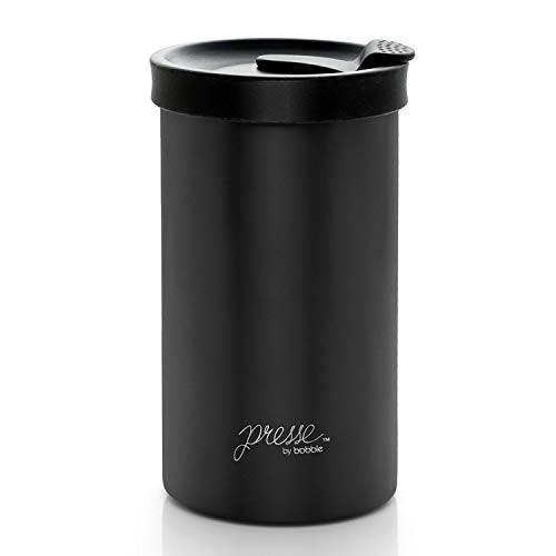 bobble PRESSE by Bobble French Coffee Press And Insulated Stainless Steel Travel Tumbler for On-The-Go Brewing - 13 oz (Black) - Image 1
