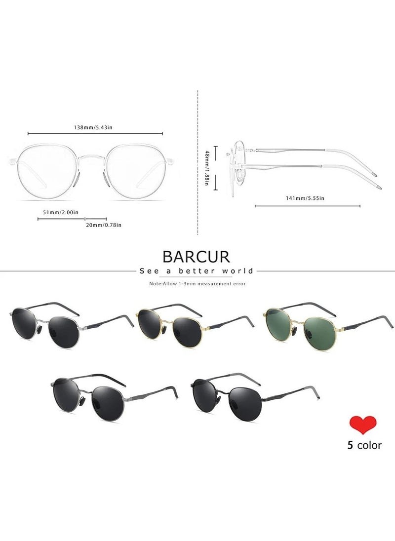 Barcur Santoro American Made High Quality Retro Titanium Uv400 Polarized Men's And Women's Sunglasses  - Image 2