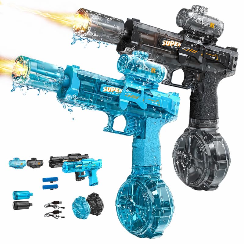YoPoll Electric Water Guns for Adults Kids Automatic Squirt Gun with 26FT Range Ultimate Battle Blaster Soaker High Capacity Pistol for Swimming Pool Party Toy LED Electric Water Gun 1BK1B - Image 1