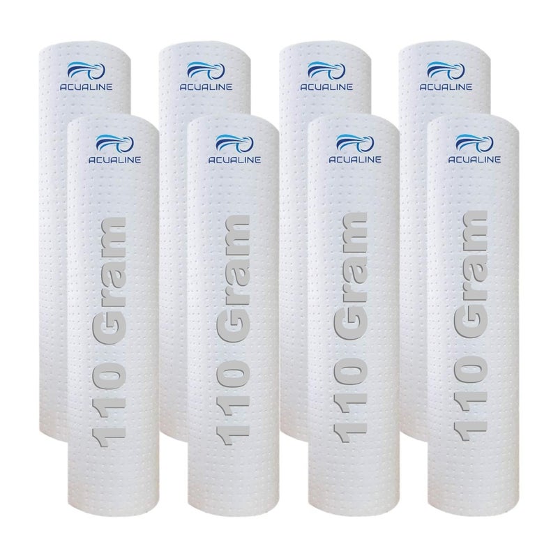 ACUALINE Dotted High Density Spun Filter for Water Purifier 10 Inch 5 Micron Water Filter Cartridge 110 gm Filter Candle Pre Filter Cartridge for RO Water Purifier Pack of 8 - Image 1