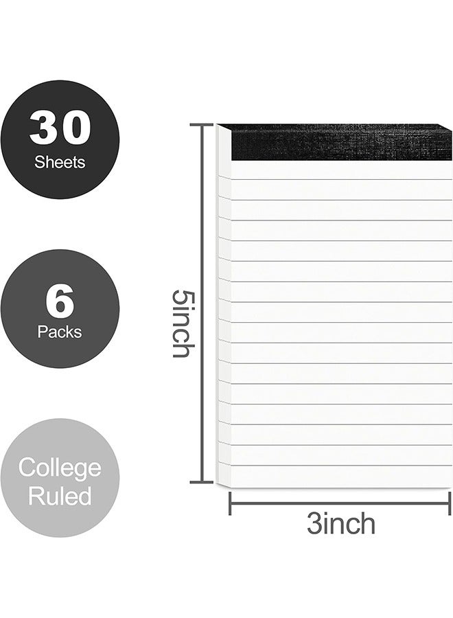 Generic Small Notepads, 6 Pack Refills Memo Pads, Mini Perforated Lined Note Pads, 3 x 5 Inch Lined Writing Note Pads with 30 Sheets Note Pad Paper in Each Pad for Taking Notes and Reminders  - Image 3