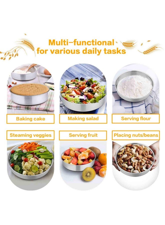 TeamFar Cake Pan, 4’’ - 6’’ - 8’’ - 9½’’ - 11’’, Stainless Steel Round Baking Tier Cake Pans Set, Healthy & Heavy Duty, Mirror Finish & Dishwasher Safe - Set of 5 - Image 4