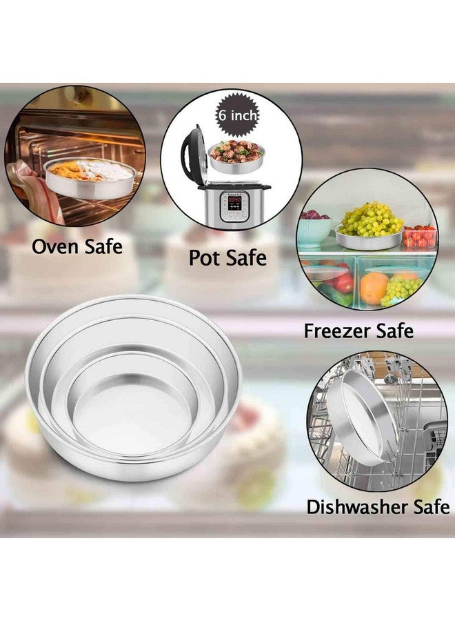 TeamFar Cake Pan, 4’’ - 6’’ - 8’’ - 9½’’ - 11’’, Stainless Steel Round Baking Tier Cake Pans Set, Healthy & Heavy Duty, Mirror Finish & Dishwasher Safe - Set of 5 - Image 5