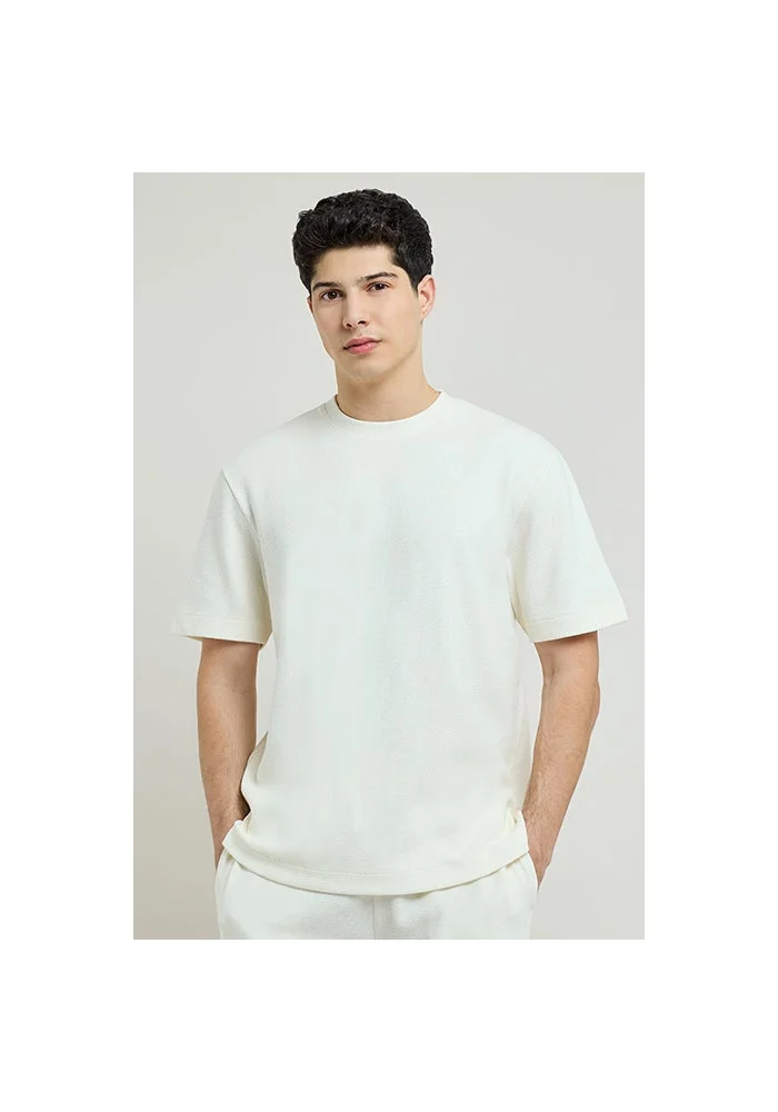 R&b Ribbed T-Shirt with Crew Neck and Short Sleeves