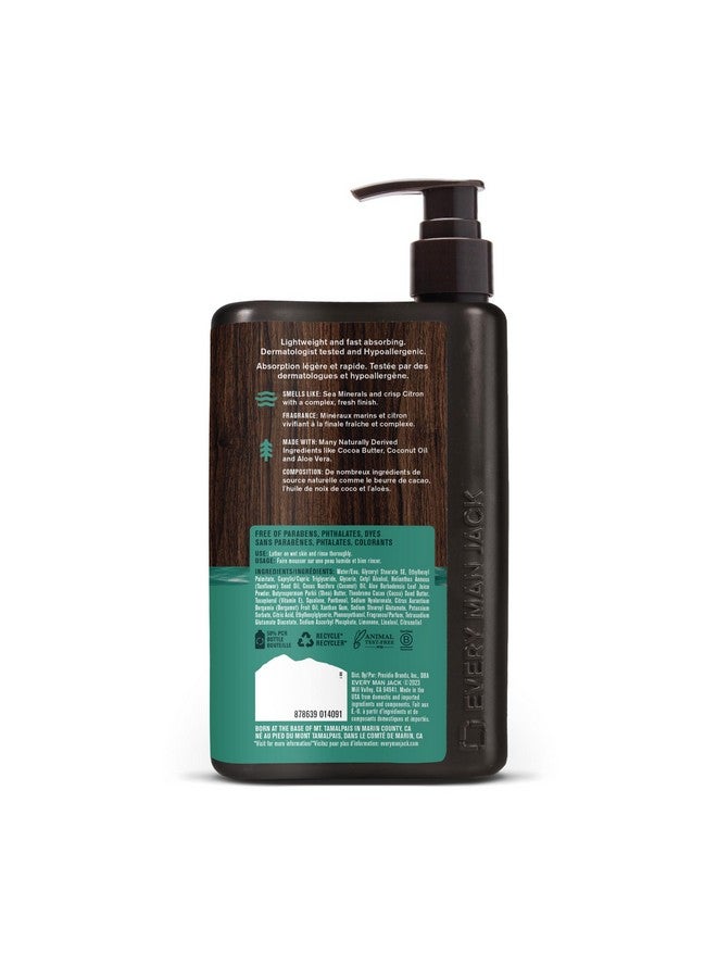 Every Man Jack Every Man Jack Mens Sea Minerals + Citron Hand & Body Lotion for All Skin Types - Dermatologist Tested & Hypoallergenic - Nourish Skin with Lightweight Fast Absorbing Lotion - 13.5oz 2 Bottles  - Image 4