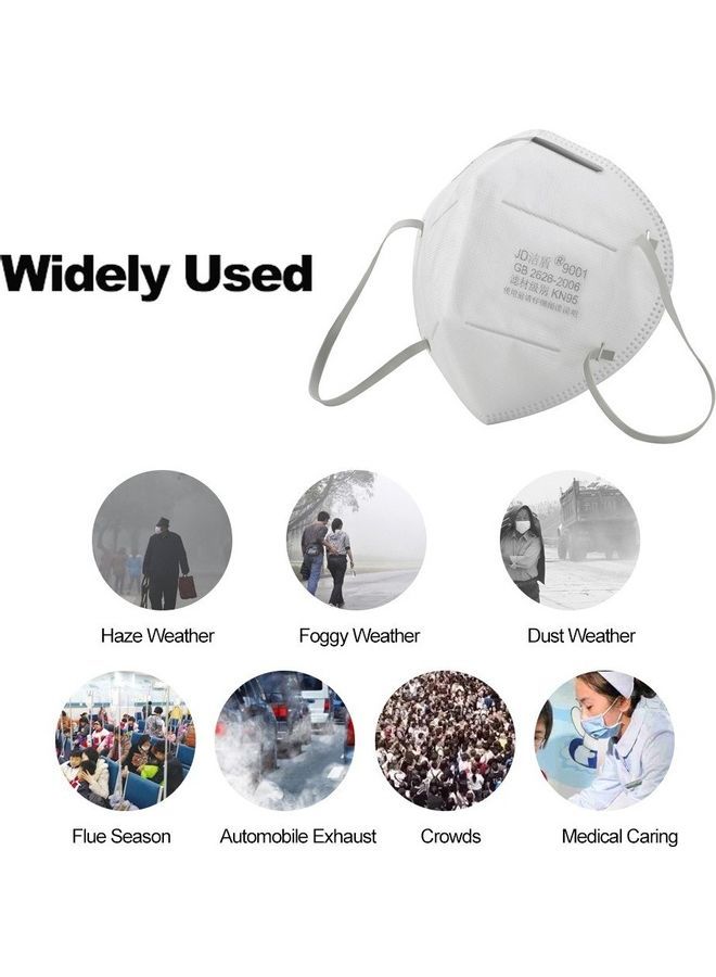 NIBEMINENT Anti-virus And Anti-fog Haze Dustproof KN95 Face Mask 95% Filtration For Exhaust Gas/ Allergies/ Pollen/ PM2.5/ Running/ Cycling Outdoor Activities - Image 3
