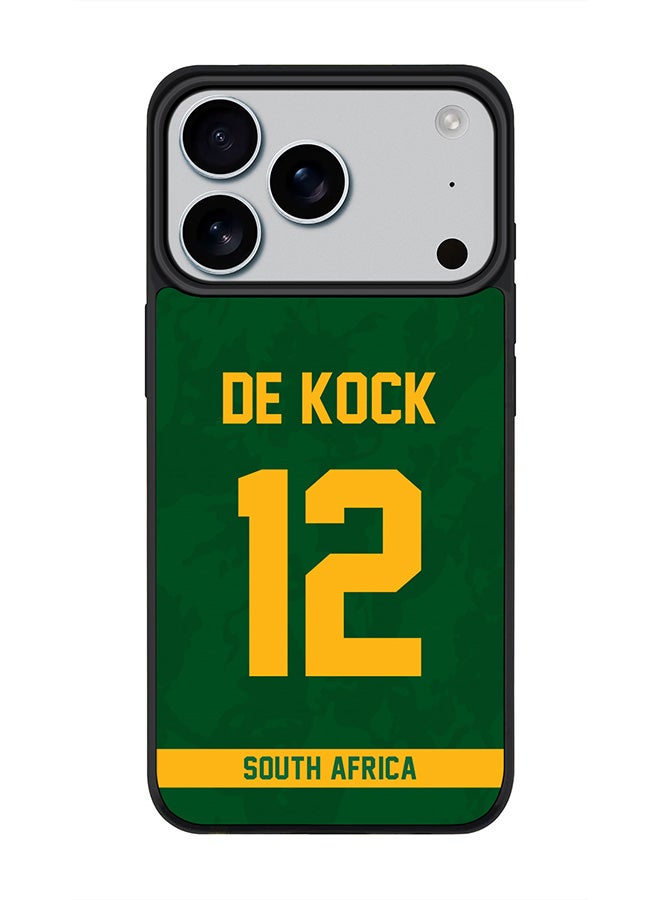 Stylizedd iPhone 17 Pro Case, [Compatible with MagSafe] Slim Magnetic cover Phone Case iPhone 17 Pro -South Africa Quinton de Kock, Jersey No 12 - Image 1