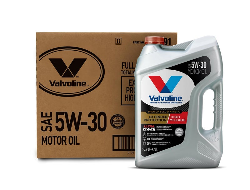Valvoline زيت محرك فالفولين للحماية الممتدة عالي الكيلومترات بتقنية أولترا ماكس لايف 5W-30 5 QT، علبة من 3 - Image 1