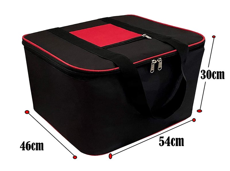 whitekrafts Nylon Big Underbed Moisture Proof Storage Bag with Zippered Closure and Handle Black 54x46x28cm Rectangular 5 pcs - Image 2