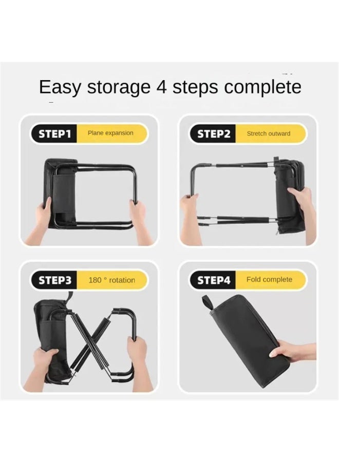 تابيت كرسي قابل للطي، كرسي محمول، كرسي خفيف الوزن محمول للبالغين، كراسي محمولة للبالغين، يتحمل وزنًا يصل إلى 150 كجم، مثالي للتخييم والمشي لمسافات طويلة والأنشطة الخارجية والفعاليات - Image 5