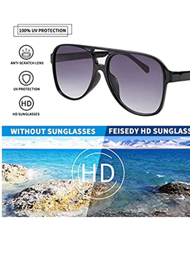 سيوسي نظارات شمسية كلاسيكية بإطار مربع كبير مستقطب للرجال والنساء لقيادة نظارات شمسية عصرية عتيقة من 70 ثانية - Image 2