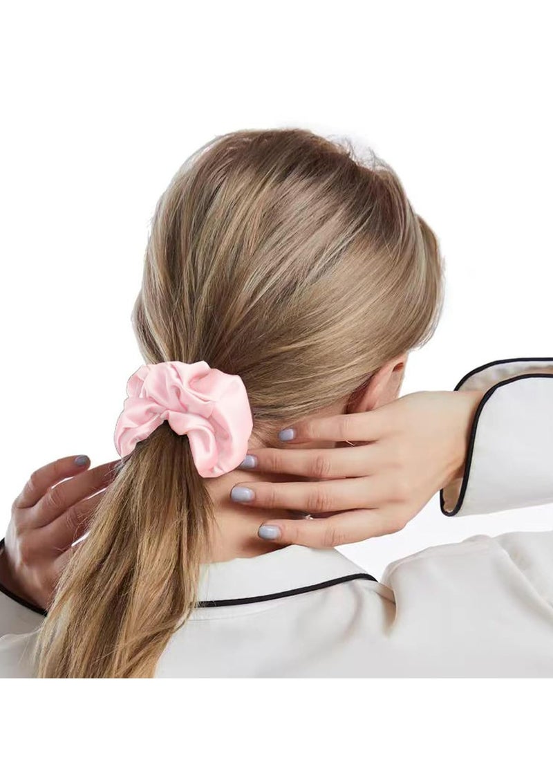 Oasisgalore - Pure Mulberry Silk Scrunchies - 2 Pack (Pink & Grey) for All Hair Types, Ideal for Sleep - Image 1