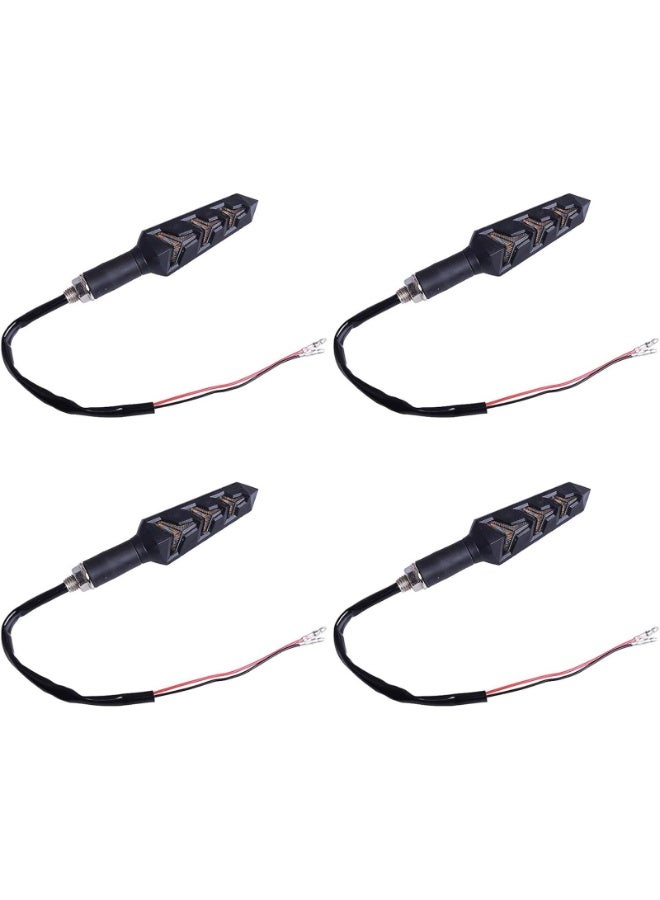 4PCS 4PCS Motorcycle Turning Indicators Flowing Turn Signal Lights 12V Motorcycle Indicator Lights 12 LEDs Bulbs for Motorbike Scooter Quad Cruiser Off Road-Y Shape - Image 5