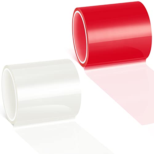 Patelai 164 ft x 2 Inches Self Adhesive Repair Light Tape Auto Tail Fog Lights Tint Headlight Lens Red Clear Rolls - Image 1