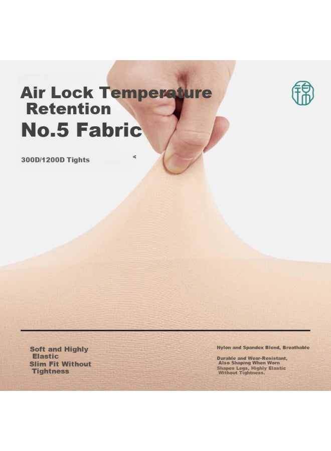 Jindu Women's Bare Leg Magic Autumn Winter Nude Color Fleece Lined Thickened Pantyhose Spring Autumn Thin Skin Tone Leggings - Image 3