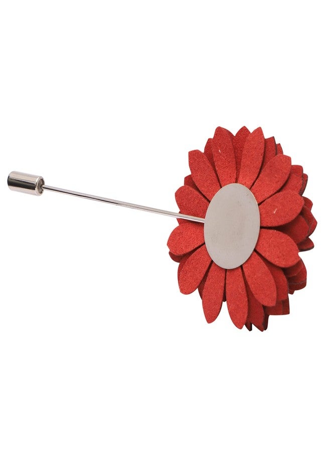 Peluche Graceful Maroon Brooch/Lapel Pin For Men - Image 5
