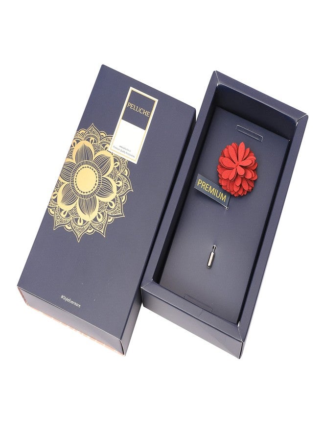 Peluche Graceful Maroon Brooch/Lapel Pin For Men - Image 4