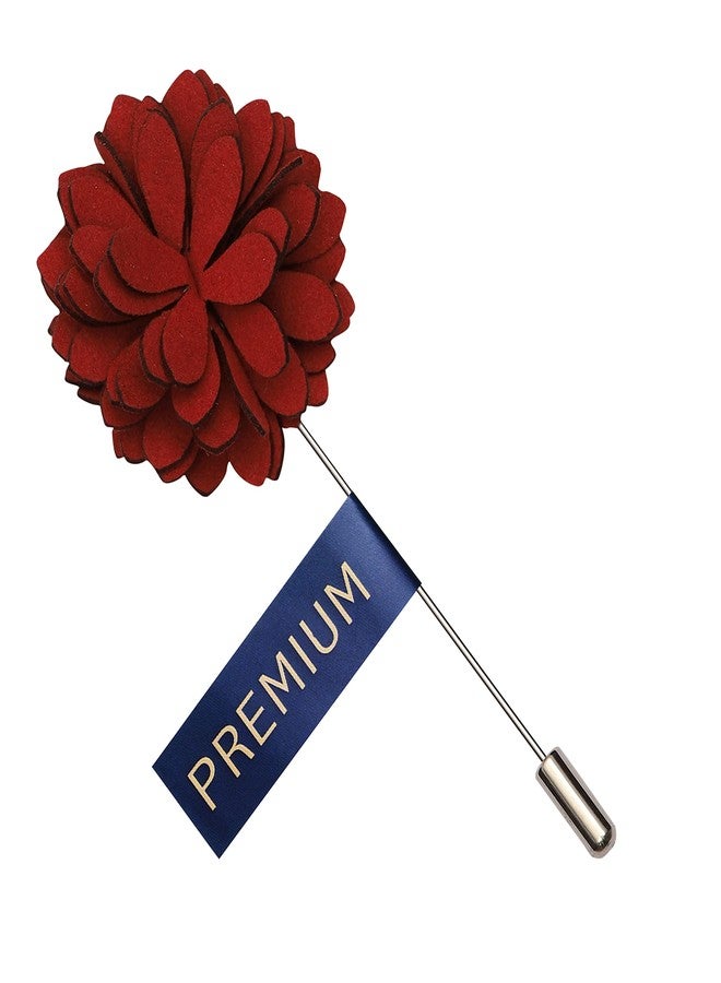 Peluche Graceful Maroon Brooch/Lapel Pin For Men - Image 3
