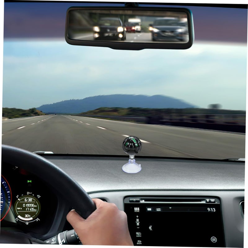 Portable Car Compass Ball Spherical Suction Mount Navigation Gauge For Vehicles - Image 3
