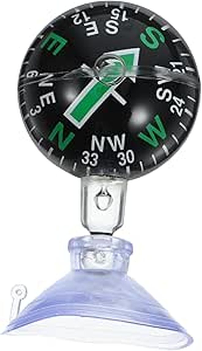 Portable Car Compass Ball Spherical Suction Mount Navigation Gauge For Vehicles - Image 1