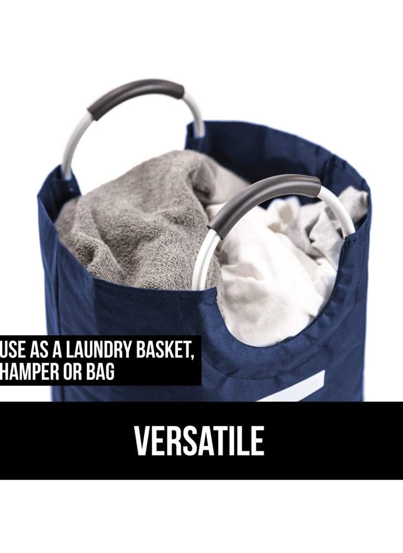 Swift Laundry Storage Bag, Foldable Hamper Basket with Padded Handles, Easy to Carry Washing Baskets for Laundry, Clothes Hamper for Kids Bedroom, Bathroom, Nursery, Utility Room  - Image 4