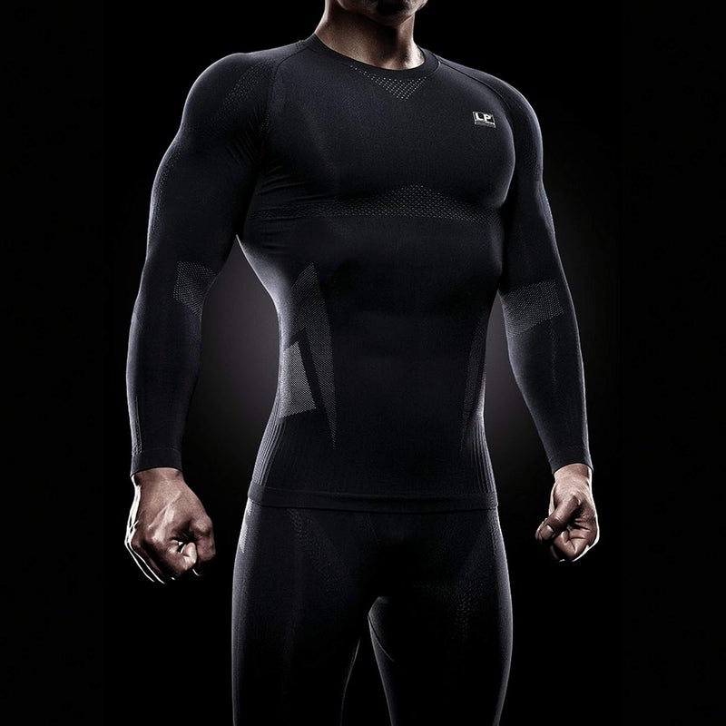 LP Support 230Z Long Sleeve Shoulder Support Compression Top - Black - Image 4
