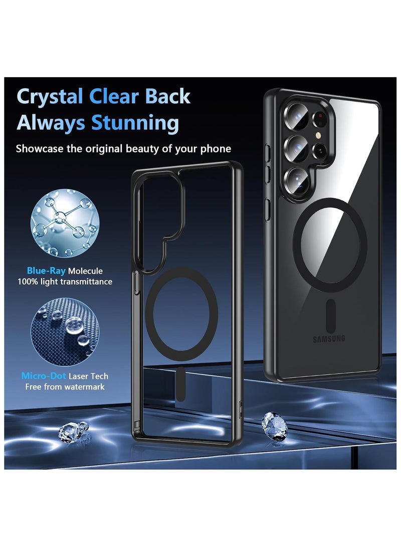 Denx Magnetic Clear Case for Samsung Galaxy S23 Ultra [Compatible with MagSafe] , Slim Clear Bumper Back Cover for Samsung S23 Ultra (Black) - Image 5