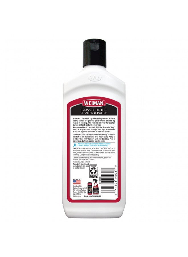 Weiman Weiman Ceramic and Glass Cooktop Cleaner - Heavy Duty Cleaner and Polish (10 Ounce Bottle and 3 Scrubbing Pads)  - Image 3