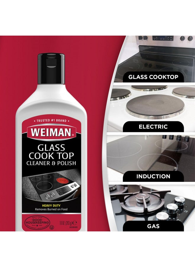 Weiman Weiman Ceramic and Glass Cooktop Cleaner - Heavy Duty Cleaner and Polish (10 Ounce Bottle and 3 Scrubbing Pads)  - Image 5