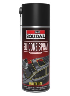 RACO Soudal Silicone Spray Lubricant Multi-Purpose, Water-Resistant Formula for Smooth Performance, Rust Prevention, and Protection of Metal, Plastic, and Rubber Surfaces 400ml