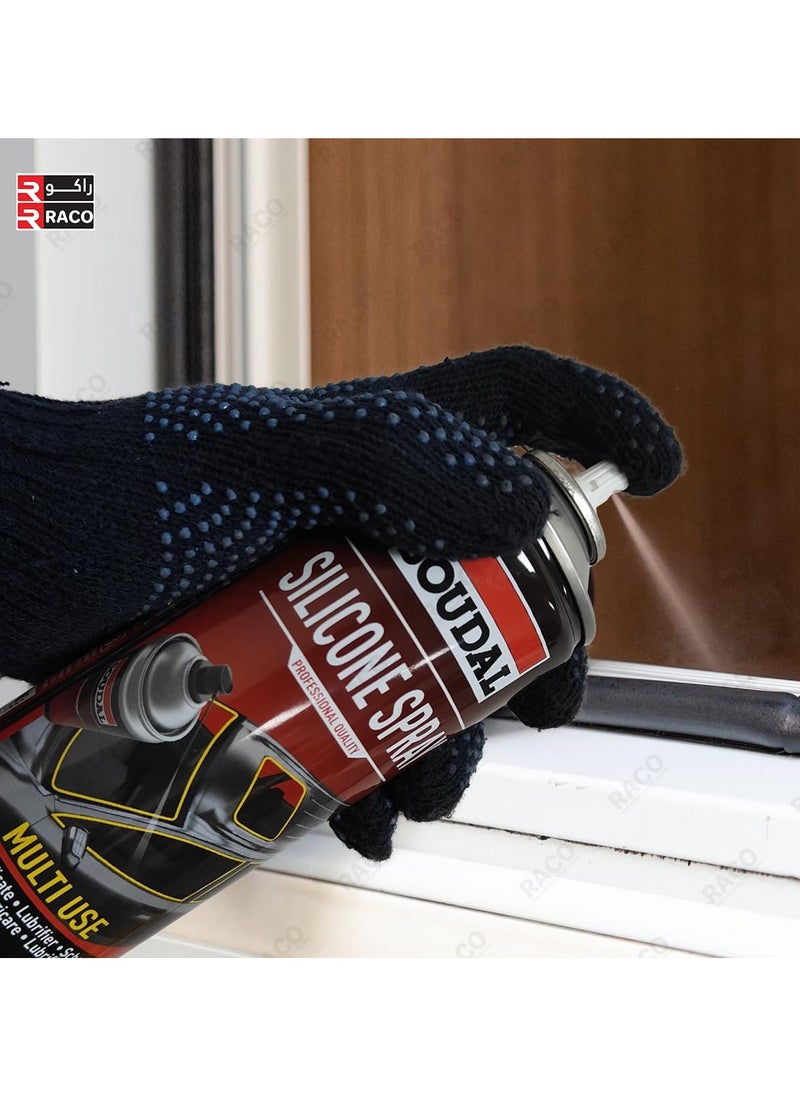 RACO - RACO Soudal Silicone Spray Lubricant Multi-Purpose, Water-Resistant Formula for Smooth Performance, Rust Prevention, and Protection of Metal, Plastic, and Rubber Surfaces 400ml - Image 1