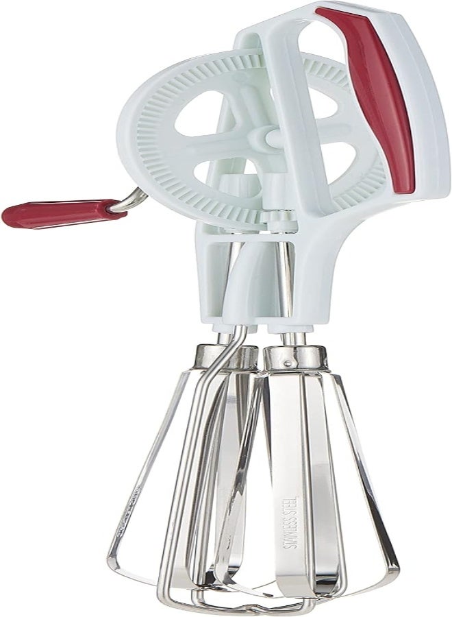 AKDC Metaltex Rotary Whisk Stainless Steel Mechanical Hand Held Food Mixer Rotary Egg Beater - Size: 25 Cm - Image 2