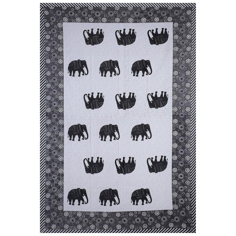 Go Texstylers Cotton Animal Print Pack of 6 Pcs Jaipuri Print Diwan Cover Set Grey  - Image 4