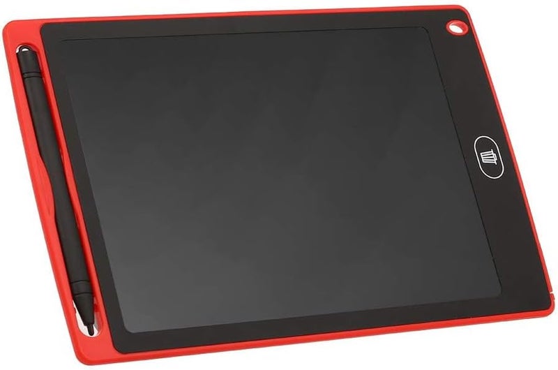 سبيس شوب لوحة كتابة LCD ولوحة رسم إلكترونية 8.5 بوصة لوحة رسم للكتابة اليدوية مع زر مسح هدية للأطفال والكبار باللون الأحمر للاستخدام في المنزل والمدرسة والمكتب وورق الخدش - Image 3