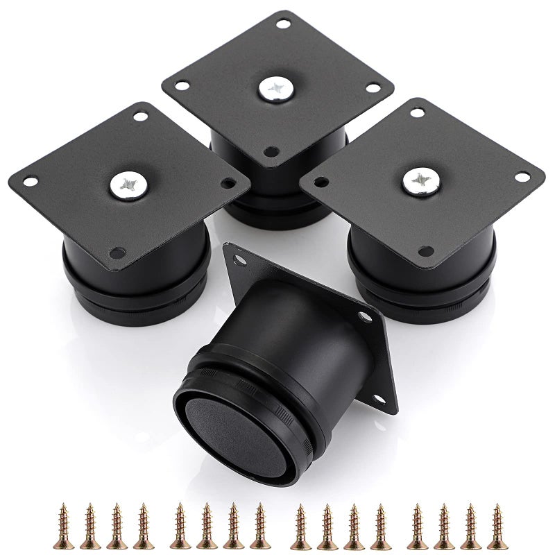 أرجل أثاث معدنية قابلة للتعديل 4 قطع 2 بوصة من الفولاذ المقاوم للصدأ