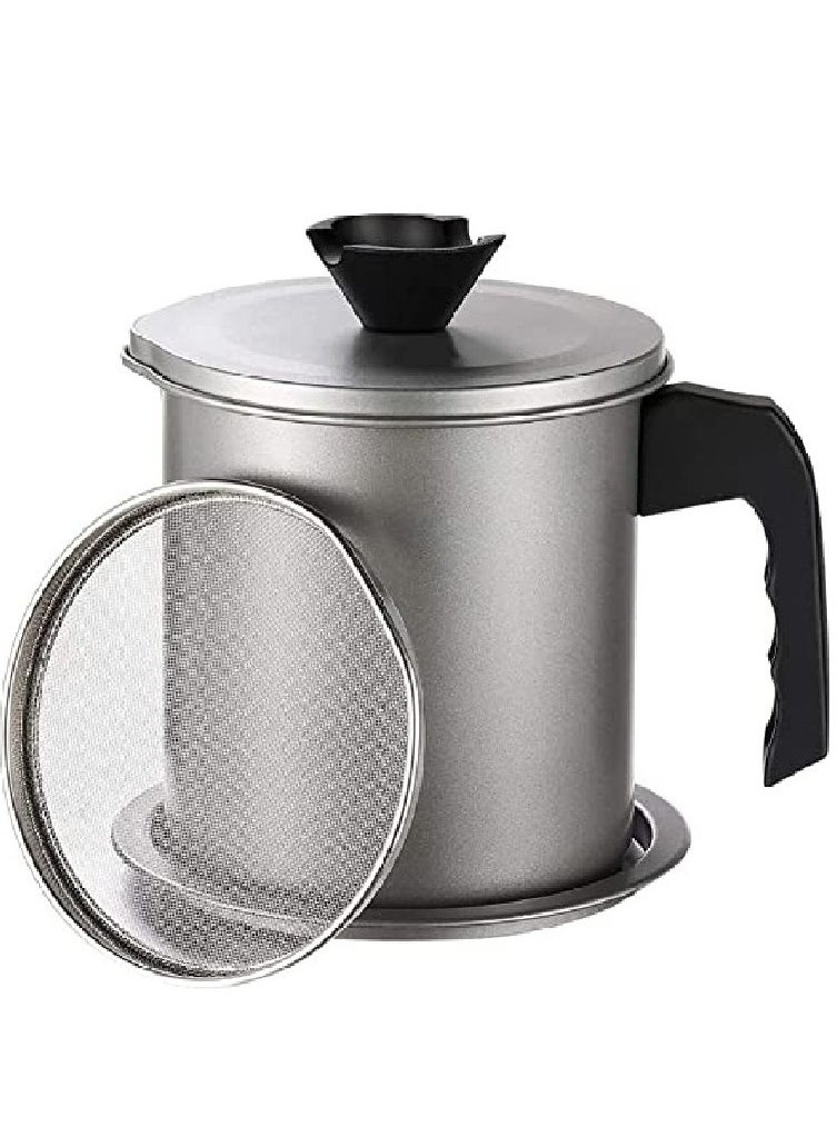 Generic Stainless Steel Kitchen Oil Filter Tank Frying Filter Leak-Proof Oil Pot Household Filter Pot 1.7L  - Image 1