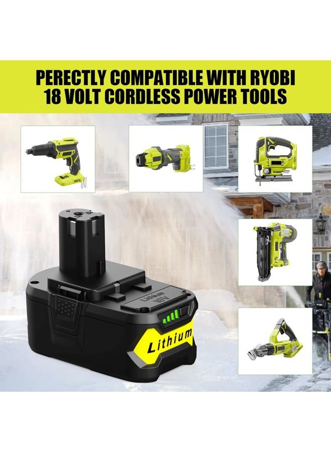 energup 2Pack P108 18V 6.5A Replacement Ryobi 18V Batteries and Charger Kit, for ONE+ 18-Volt Lithium Battery P104 P105 P102 P103 P107 P108, with a P117 P118 Fast Charger for Ryobi Battery - Image 3