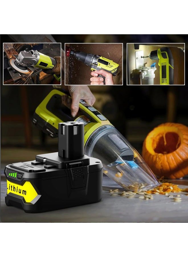energup 2Pack P108 18V 6.5A Replacement Ryobi 18V Batteries and Charger Kit, for ONE+ 18-Volt Lithium Battery P104 P105 P102 P103 P107 P108, with a P117 P118 Fast Charger for Ryobi Battery - Image 4