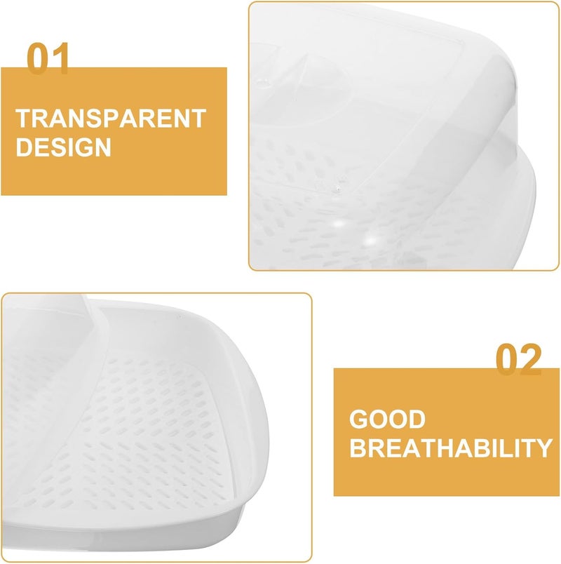 TIDTALEO Microwave Oven Steamer Basket Pp Food Steamer with Lid White for Household Cooking and Vegetable Steaming - Image 3