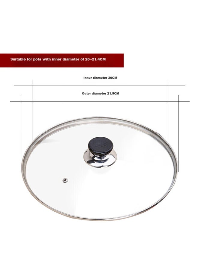 MAX COOK Maxcook Glass Soup Pot Lid, 304 Stainless Steel Rimmed Frying Pan Lid, Steamer Lid, 20cm, Mcpj9593 - Image 4