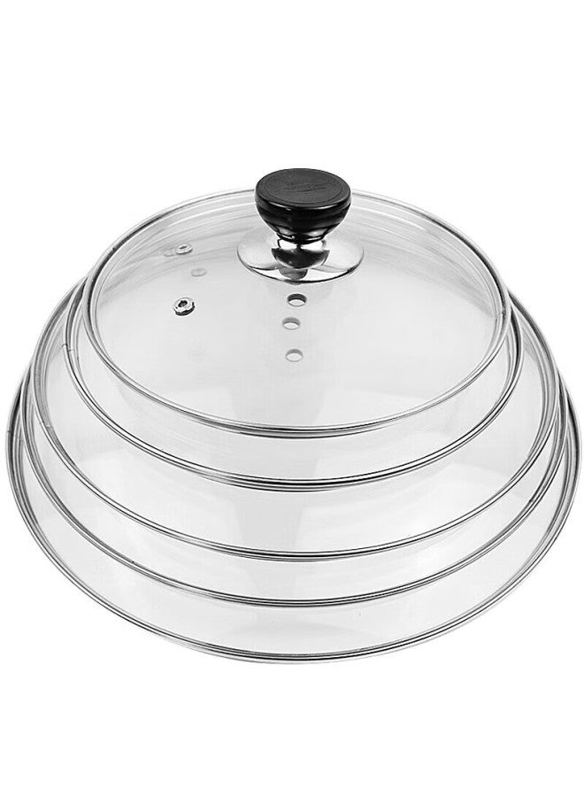 MAX COOK Maxcook Glass Soup Pot Lid, 304 Stainless Steel Rimmed Frying Pan Lid, Steamer Lid, 20cm, Mcpj9593 - Image 1