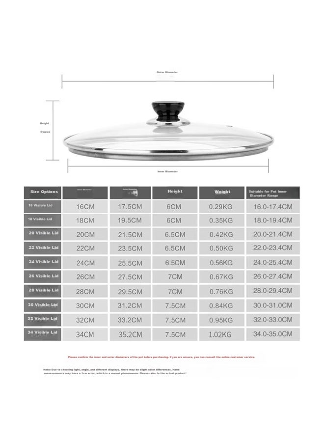 MAX COOK Maxcook Glass Soup Pot Lid, 304 Stainless Steel Rimmed Frying Pan Lid, Steamer Lid, 20cm, Mcpj9593 - Image 3